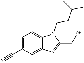 2-(hydroxymethyl)-1-isopentyl-1H-benzo[d]imidazole-5-carbonitrile Struktur