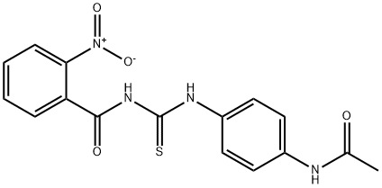 N-({[4-(acetylamino)phenyl]amino}carbonothioyl)-2-nitrobenzamide Struktur