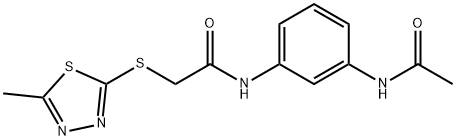 N-[3-(acetylamino)phenyl]-2-[(5-methyl-1,3,4-thiadiazol-2-yl)sulfanyl]acetamide Struktur