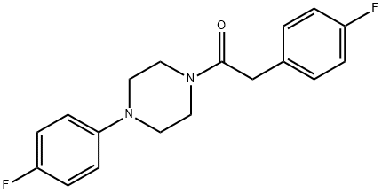 2-(4-fluorophenyl)-1-[4-(4-fluorophenyl)piperazin-1-yl]ethanone Struktur