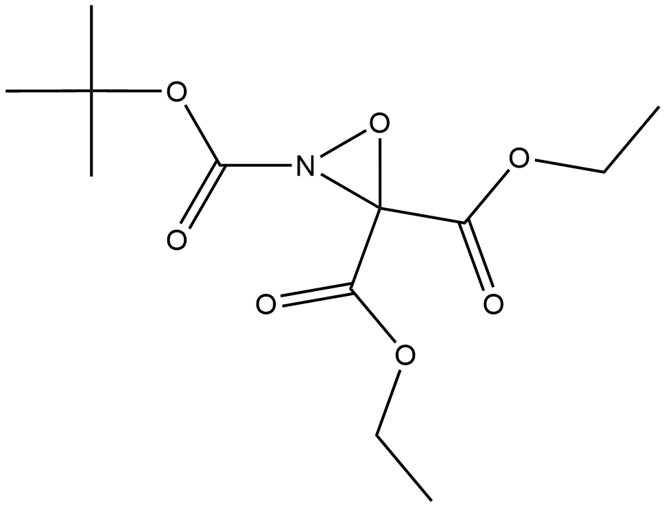 2,3,3-Oxaziridinetricarboxylic acid, 2-(1,1-dimethylethyl) 3,3-diethyl ester Struktur