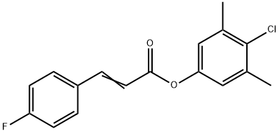 4-chloro-3,5-dimethylphenyl 3-(4-fluorophenyl)acrylate Struktur