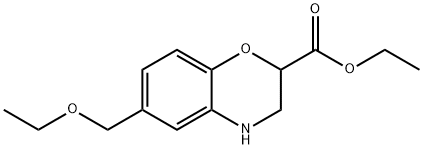 ethyl 6-(ethoxymethyl)3,4-dihydro-2H-1,4-benzoxazine-2-carboxylate Struktur