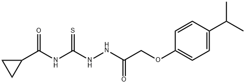 N-({2-[(4-isopropylphenoxy)acetyl]hydrazino}carbonothioyl)cyclopropanecarboxamide Struktur