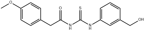 N-({[3-(hydroxymethyl)phenyl]amino}carbonothioyl)-2-(4-methoxyphenyl)acetamide Struktur