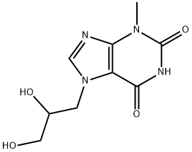 1H-Purine-2,6-dione, 7-(2,3-dihydroxypropyl)-3,7-dihydro-3-methyl- Struktur