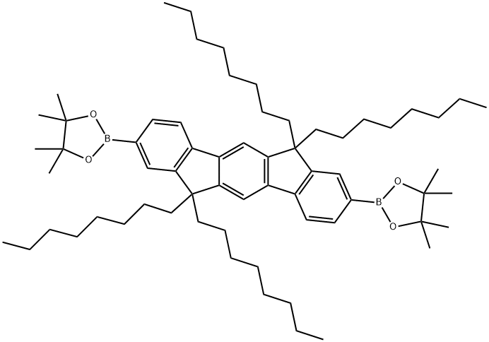 2,2'-(6,6,12,12-Tetraoctyl-6,12-dihydroindeno[1,2-b]fluorene-2,8-diyl)bis(4,4,5,5-tetramethyl-1,3,2-dioxaborolane) Struktur