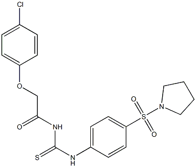 2-(4-chlorophenoxy)-N-({[4-(1-pyrrolidinylsulfonyl)phenyl]amino}carbonothioyl)acetamide Struktur