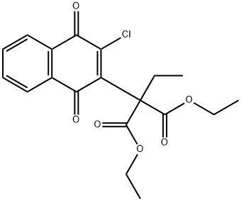 2-(3-Chloro-1,4-dioxo-1,4-dihydro-naphthalen-2-yl)-2-ethyl-malonic acid diethyl ester Struktur