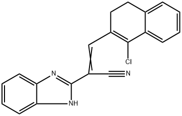 (Z)-2-(1H-benzimidazol-2-yl)-3-(1-chloro-3,4-dihydronaphthalen-2-yl)prop-2-enenitrile Struktur