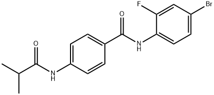 N-(4-bromo-2-fluorophenyl)-4-[(2-methylpropanoyl)amino]benzamide Struktur