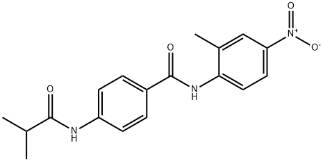 N-(2-methyl-4-nitrophenyl)-4-[(2-methylpropanoyl)amino]benzamide Struktur