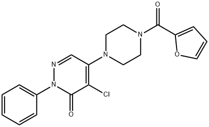 4-chloro-5-[4-(furan-2-ylcarbonyl)piperazin-1-yl]-2-phenylpyridazin-3(2H)-one Struktur