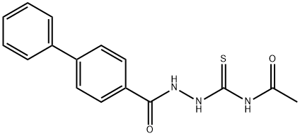 N-[[(4-phenylbenzoyl)amino]carbamothioyl]acetamide Struktur