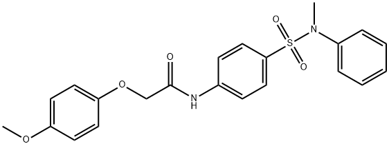 2-(4-methoxyphenoxy)-N-(4-{[methyl(phenyl)amino]sulfonyl}phenyl)acetamide Struktur