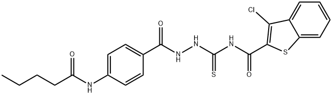 3-chloro-N-[[[4-(pentanoylamino)benzoyl]amino]carbamothioyl]-1-benzothiophene-2-carboxamide Struktur