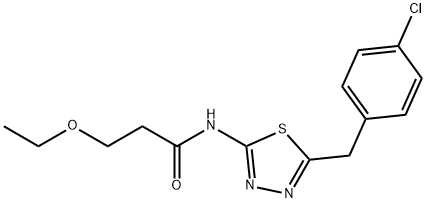 N-[5-(4-chlorobenzyl)-1,3,4-thiadiazol-2-yl]-3-ethoxypropanamide Struktur