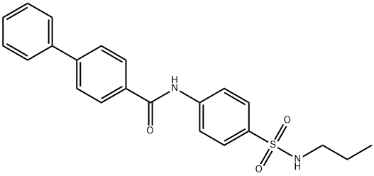 N-{4-[(propylamino)sulfonyl]phenyl}-4-biphenylcarboxamide Struktur