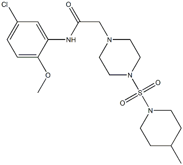 N-(5-chloro-2-methoxyphenyl)-2-[4-(4-methylpiperidin-1-yl)sulfonylpiperazin-1-yl]acetamide Struktur