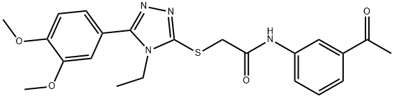 N-(3-acetylphenyl)-2-{[5-(3,4-dimethoxyphenyl)-4-ethyl-4H-1,2,4-triazol-3-yl]sulfanyl}acetamide Struktur