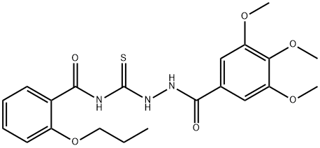 2-propoxy-N-{[2-(3,4,5-trimethoxybenzoyl)hydrazino]carbonothioyl}benzamide Struktur