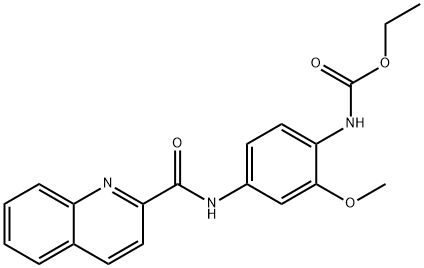 ethyl 2-methoxy-4-[(2-quinolinylcarbonyl)amino]phenylcarbamate Struktur