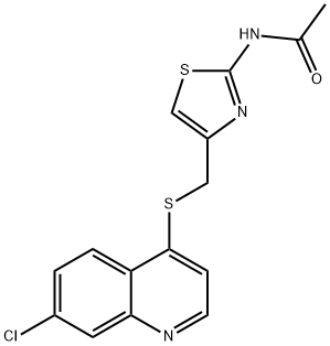 N-(4-{[(7-chloro-4-quinolinyl)sulfanyl]methyl}-1,3-thiazol-2-yl)acetamide Struktur