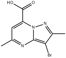 3-Bromo-2,5-dimethylpyrazolo[1,5-a]pyrimidine-7-carboxylic acid Struktur