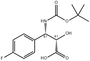 N-(Tert-Butoxy)Carbonyl (2S,3S)-3-Amino-3-(4-fluoro-phenyl)-2-hydroxypropionic acid Struktur