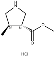 trans-Methyl 4-methylpyrrolidine-3-carboxylate hydrochloride Struktur