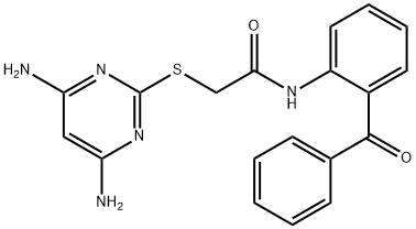 N-(2-benzoylphenyl)-2-(4,6-diaminopyrimidin-2-yl)sulfanylacetamide Struktur