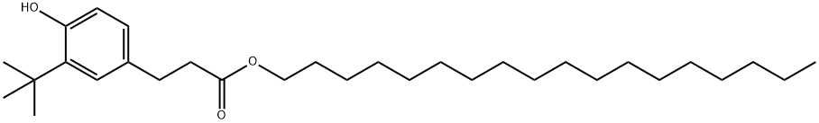 Benzenepropanoic acid,3-(1,1-dimethylethyl)-4-hydroxy-,octadecyl ester Struktur