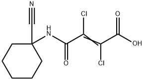 (2Z)-2,3-dichloro-3-[(1-cyanocyclohexyl)carbamoyl]prop-2-enoic acid Struktur