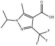 1-Isopropyl-5-methyl-3-trifluoromethyl-1H-pyrazole-4-carboxylic acid Struktur