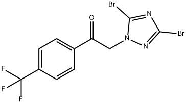 2-(3,5-dibromo-1H-1,2,4-triazol-1-yl)-1-[4-(trifluoromethyl)phenyl]ethan-1-one Struktur