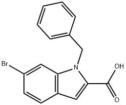 1-benzyl-6-bromo-1H-indole-2-carboxylic acid Struktur