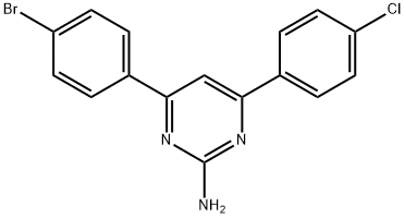 4-(4-bromophenyl)-6-(4-chlorophenyl)pyrimidin-2-amine Struktur