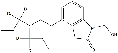 4-[2-[bis(1,1-dideuteriopropyl)amino]ethyl]-1-(hydroxymethyl)-3H-indol-2-one Struktur