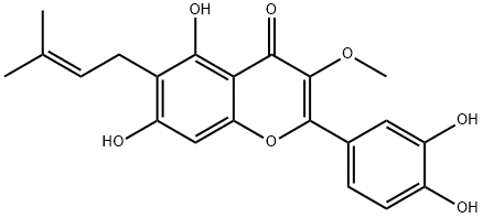 6-Prenylquercetin-3-methylether Struktur