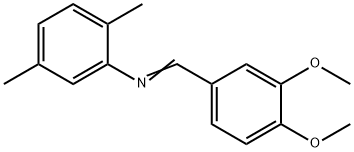 N-(3,4-dimethoxybenzylidene)-2,5-dimethylaniline Struktur