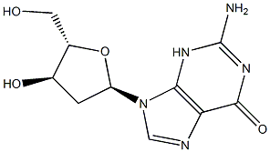 2-amino-9-[(2R,4R,5S)-4-hydroxy-5-(hydroxymethyl)oxolan-2-yl]-3H-purin-6-one Struktur