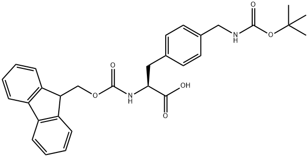 N-Fmoc-DL-4-aminomethyl(Boc)Phenylalanine Struktur