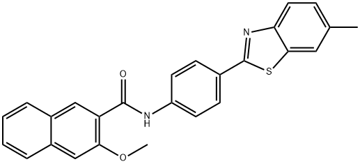 3-methoxy-N-(4-(6-methylbenzo[d]thiazol-2-yl)phenyl)-2-naphthamide Struktur