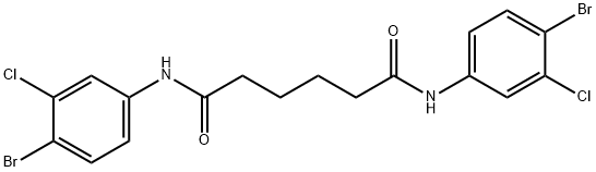 N,N'-bis(4-bromo-3-chlorophenyl)hexanediamide Struktur