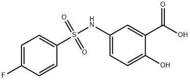 5-((4-fluorophenyl)sulfonamido)-2-hydroxybenzoic acid Struktur