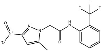 2-(5-methyl-3-nitro-1H-pyrazol-1-yl)-N-(2-(trifluoromethyl)phenyl)acetamide Struktur