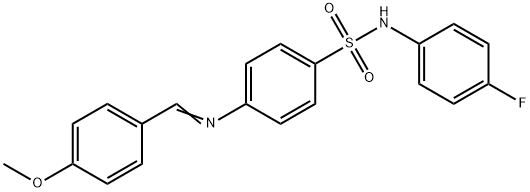 N-(4-fluorophenyl)-4-[(4-methoxybenzylidene)amino]benzenesulfonamide Struktur