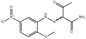 2-[(2-methoxy-5-nitrophenyl)hydrazono]-3-oxobutanamide Struktur