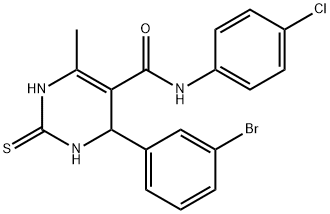 4-(3-bromophenyl)-N-(4-chlorophenyl)-6-methyl-2-thioxo-1,2,3,4-tetrahydropyrimidine-5-carboxamide Struktur