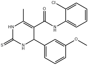 N-(2-chlorophenyl)-4-(3-methoxyphenyl)-6-methyl-2-thioxo-1,2,3,4-tetrahydropyrimidine-5-carboxamide Struktur